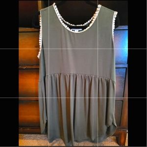 Babydoll tunic with pom pom trim